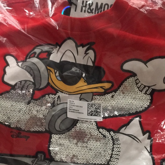 Moschino X H&M red sequin bling duck sweatshirt - Picture 4 of 4